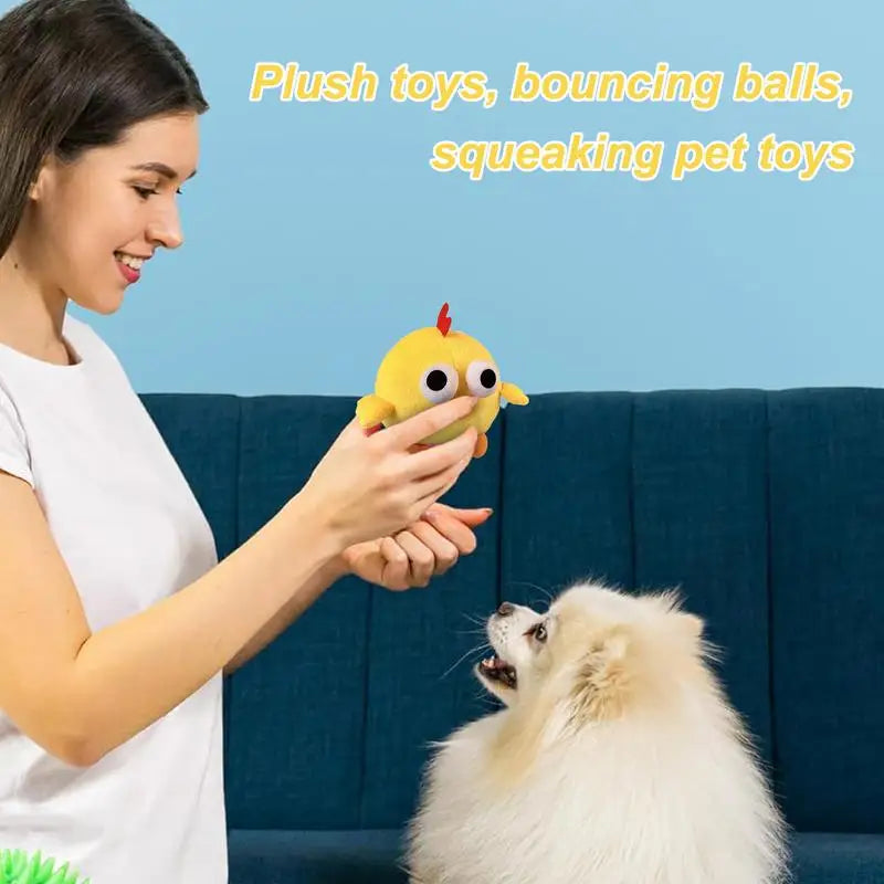 Electronic Pet Dogs Toy Ball Pet Bouncing Jump Balls Squeaky Interactive Dog Plush Doll Toys New Gift Bounce Boredom Toys