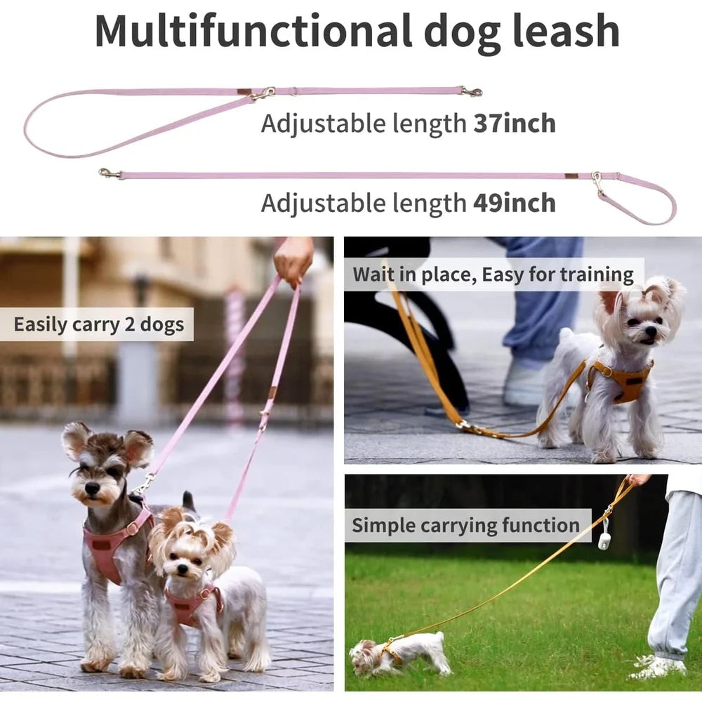 Adjustable No Pull XXS Puppy Harness- Soft Escape Proof Pet Vest with Multifunctional Dog Leash- Lightweight Breathable Small Dogs