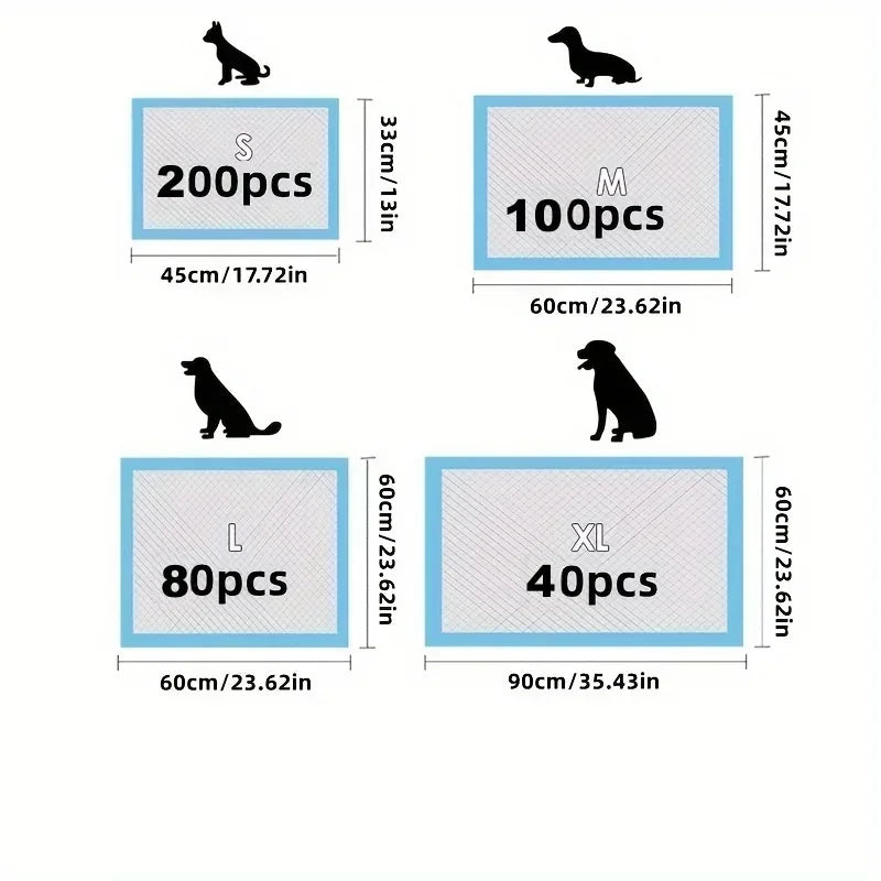 40/50/100/200pcs Super Absorbent Odor-Control Disposable Dog Training Pads-Pet Grooming
