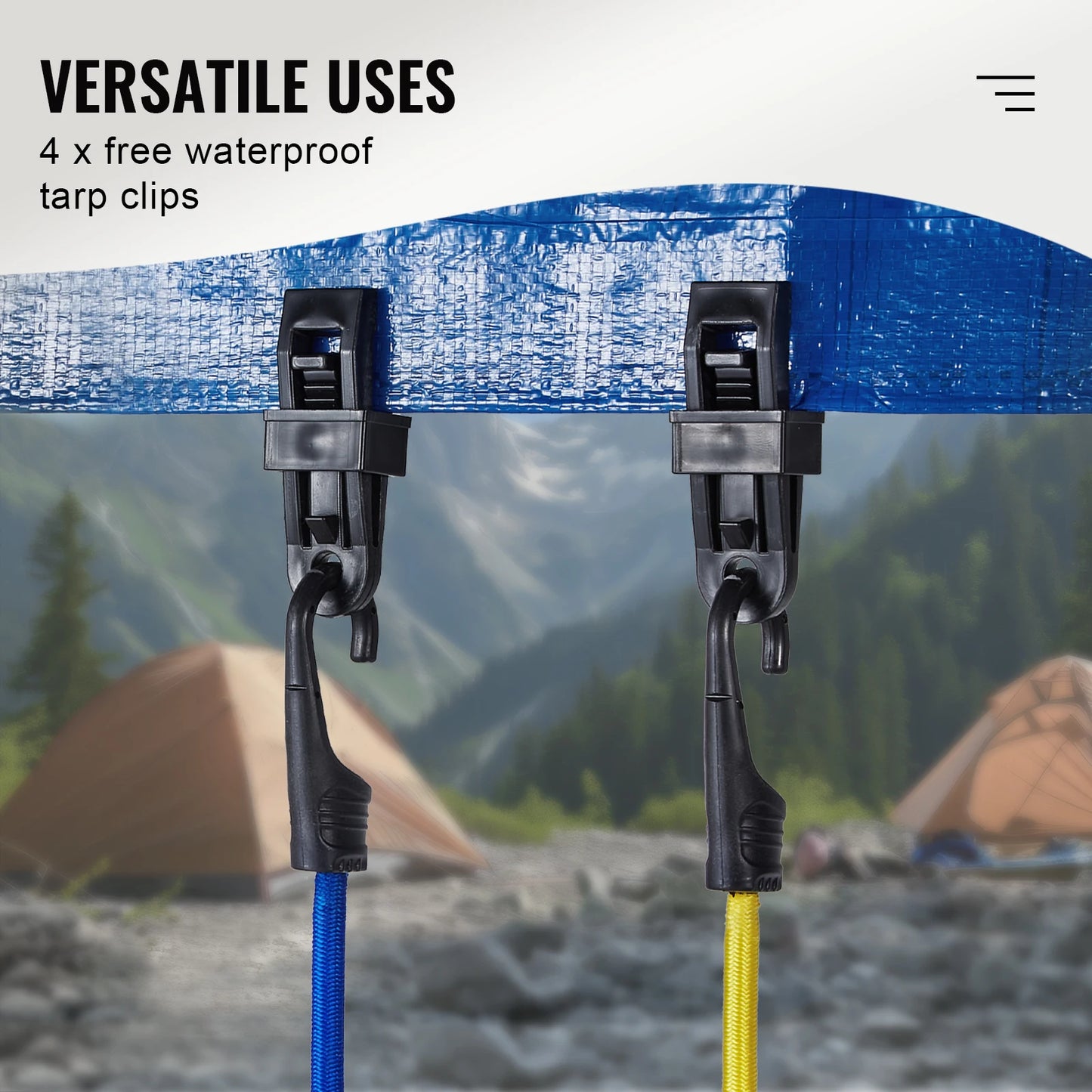 SucceBuy 32pcs Elastic Bungee Cords Straps- Assorted Lengths -Heavy Bungee Ropes for Bike Tents Camping RVs Trunks Luggage Racks