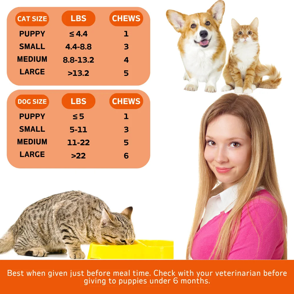240 Chews - 2 Pack (2 x 180g/6.35oz) 360g/12.7oz - Omega 3 Fish Oil Supplement for Dogs/Cats-Pet Supplements