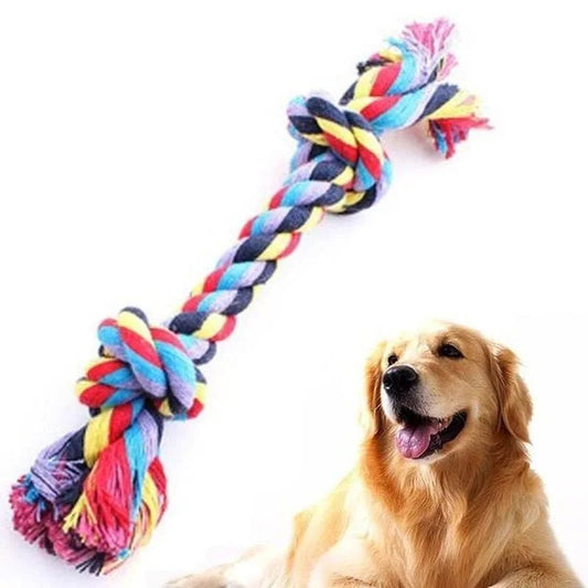Colorful Double Knot Dog Toys- Durable- Puppy Teething Toys- for S M L Dogs -Training Chew-Dog Toys
