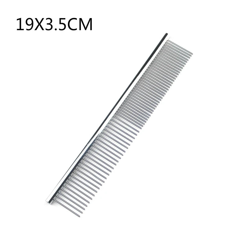 Stainless Steel Dog Comb-Long Thick Hair- Fur Removal-16/19cm- Pet Grooming