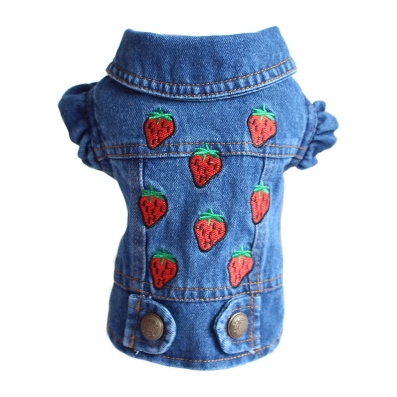 Retro Designer Dog Jeans Jackets Vest for Small Dogs- Handsome Denim Jacket- Durable- Sizes XS-XXL-Costumes/Apparel