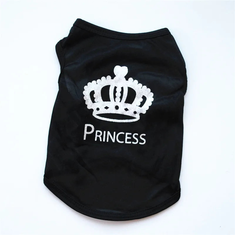 Princess Crown Dog Shirts Vest- Dog Clothes for Small Dogs, Puppy - T Shirt Pet Apparel