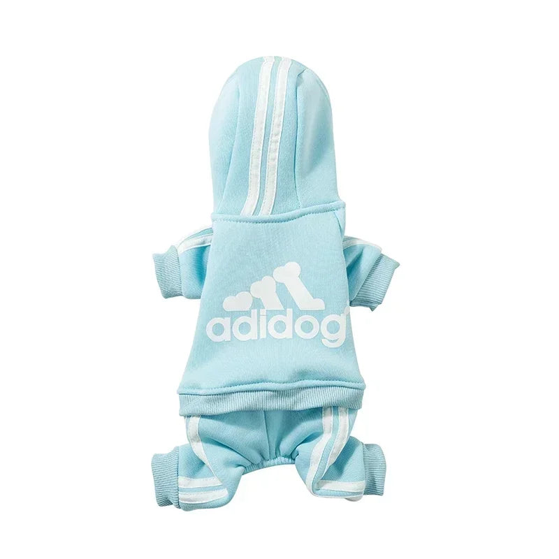 Adidog Dog 4 Leg Jumpsuit- Warm-Hoodies Sweatshirt- Sizes XS-2XL-Costumes/Apparel