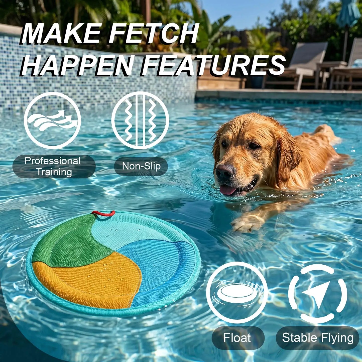 Dog Frisbee- Dog Flying Disc Toy-Designed for Fetching- made of Durable Material with Soft/Thick Edges that are gentle on dogs' teeth/gums Lightweight-Floatable-All breeds-Dog Toys