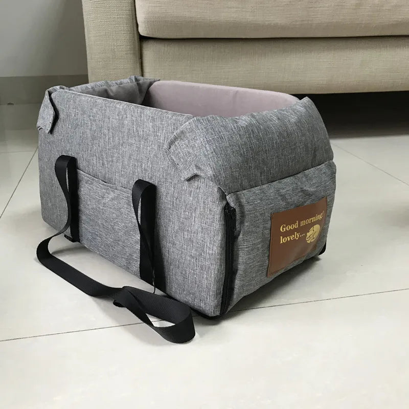 Dog Gray Car Seat-Central Car Seat-Portable Carrier for Small Dogs-Pet Car Seat