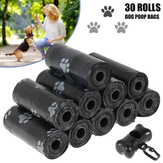 Dog Poop Bags- 30/60 Rolls Biodegradable Waste Refill Rolls for Dogs- 1 Adjustable Dispenser- 100% Leak Proof Dog Waste Bag