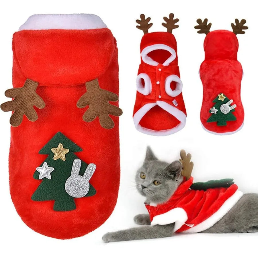 Pet Dog Christmas Clothes- Costume for Small Medium Dogs and Cats