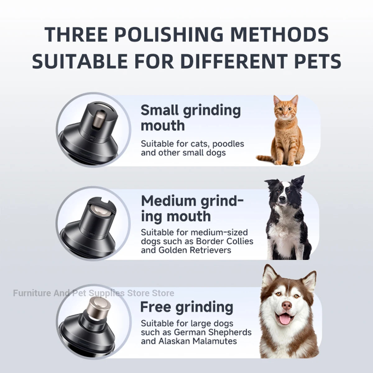Electric Dog Nail Grinder-USB Rechargeable Nail Trimmers- Painless with Polisher Wheel for Small-Large Pets-Pet Grooming