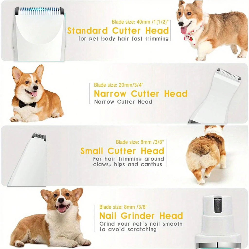4-in-1 Pet Hair Clippers- Rechargeable Pet Trimmer Kit- Cordless- Electric Grooming Shaver with Comb Guide for Puppy Kitten-Pet Grooming