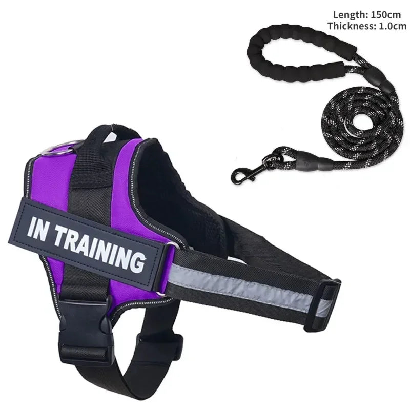 Dog Collar Harness ID Custom Patch-Reflective- Breathable No Pull Vest- Sizes XS to 2XL-Collars/Leashes