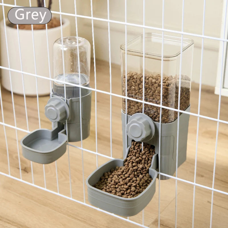 Automatic Pet Feeder/ Waterer Hanging Cage Bowls-Suitable for Small Puppy Dogs Food Container Dispenser Bowl-Pet Bowls/Feeding