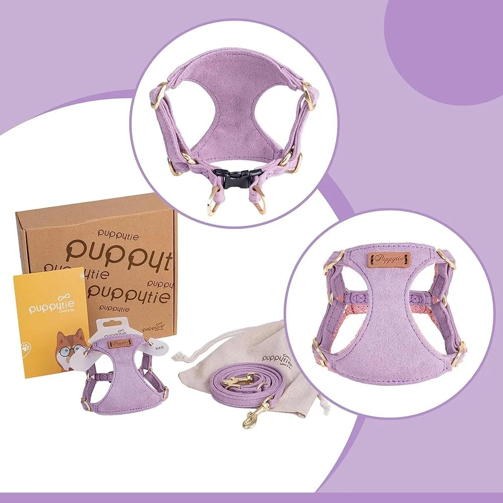 Adjustable No Pull XXS Puppy Harness- Soft Escape Proof Pet Vest with Multifunctional Dog Leash- Lightweight Breathable Small Dogs