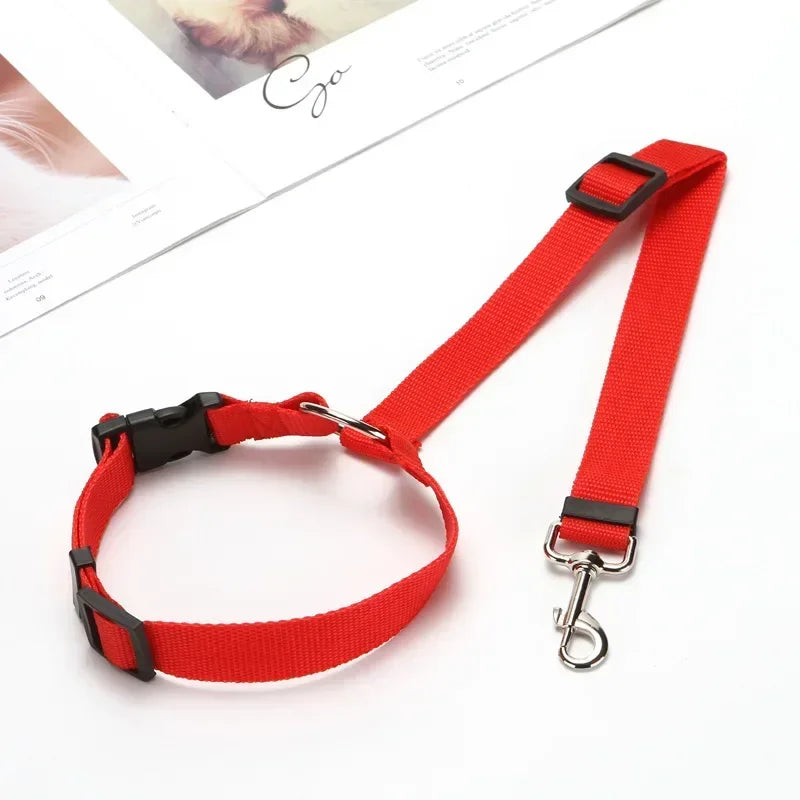 1pc Pet Seat Belt- Car Headrest Restraint- Adjustable Safety Rope- Car Seat Belt for Small Dogs-Collars/Leashes