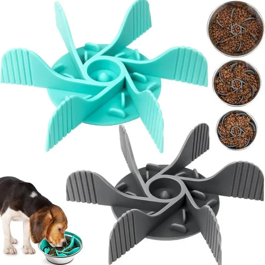 Slow Pet Feeder Inserts- Powerful Suction Cup-Anti Choking Bowl- Convenient-Easy Clean -Extends Eating Time-Pet Bowls/Feeding