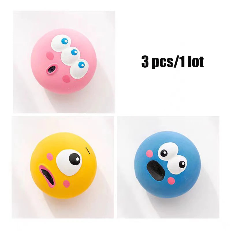Pet Squeaky Toys -Pet Ball Toys- Dog Chewing Rubber Ball- Cleans Teeth Dog Chew Toy-Bite Resistant