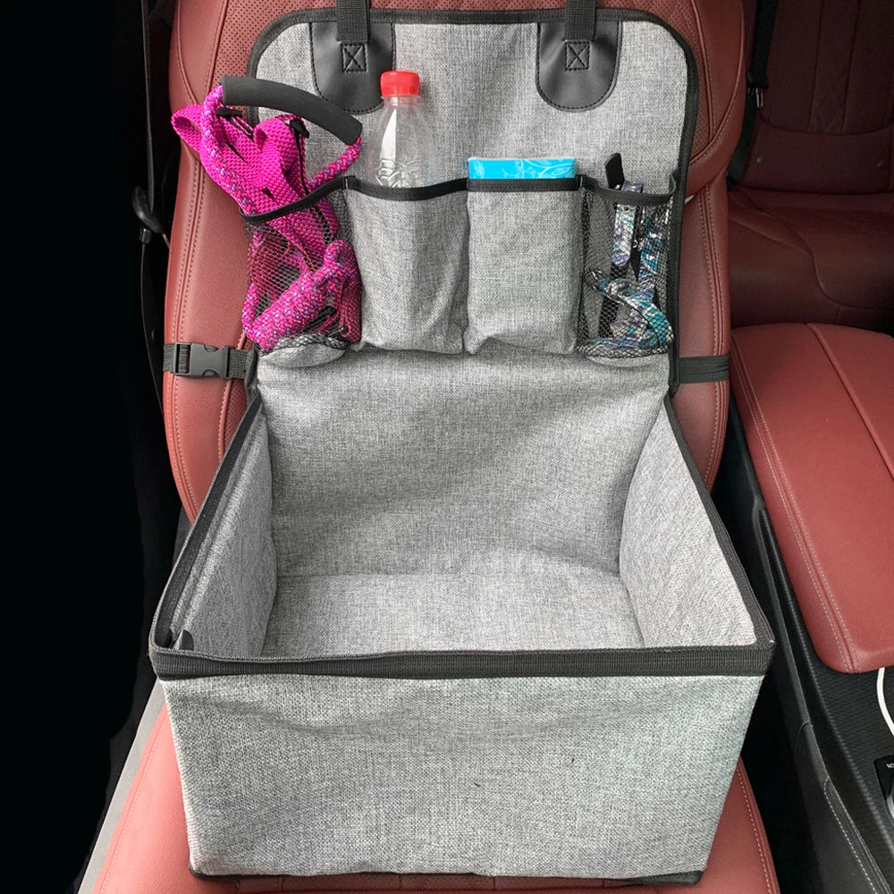 Dog Car Seat-Puppy Booster Seat for Car Front Seat with Storage Pockets-Pet Booster Car Seat for Small to Medium Dog-Pet Car Seats