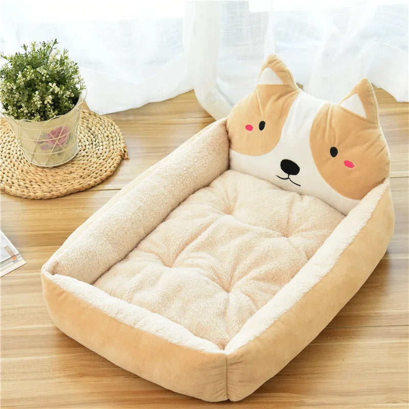 Winter Warm Dog Sofa Bed-Non-Slip Bottom-Washable Cartoon Pet Beds for Small Dogs-S M L sizes-Beds & Blankets