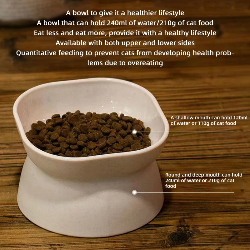 Dual-Purpose Dog Food Bowl-Elevated- Anti-Vomiting-for Dog or Cat Feeder- Whisker Stress-Free-Pet Bowls/Feeding