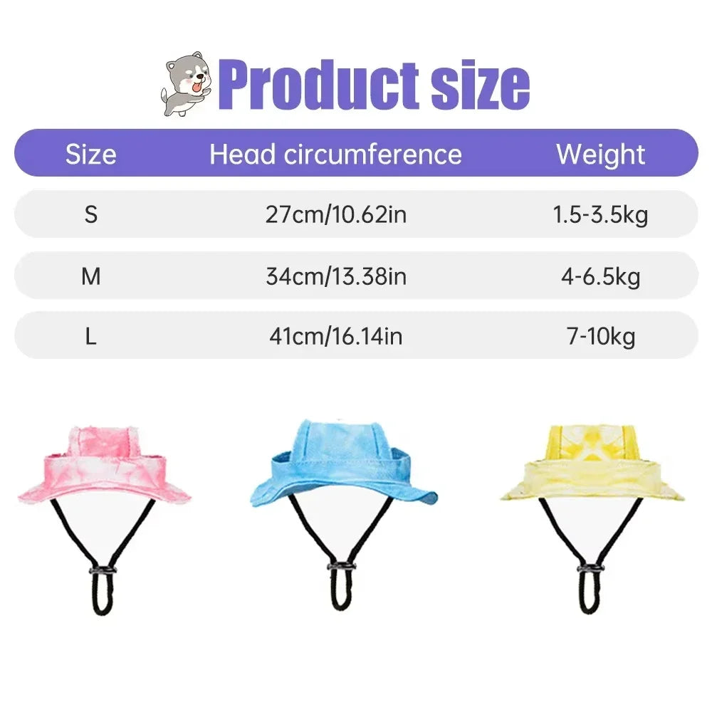 Pets Hat with Ear Holes- Adjustable Baseball Cap for SML Size Dogs- Summer Sun Cap- Costume/Apparel