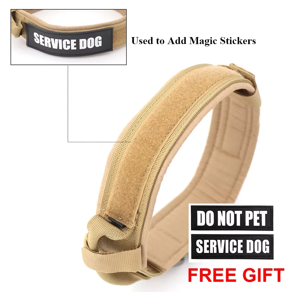 Dog Training Collar- Adjustable Tactical Dog Collar/ Leash Set- Control Handle-Lead Collar For M to XL Dogs-Collars/Leashes