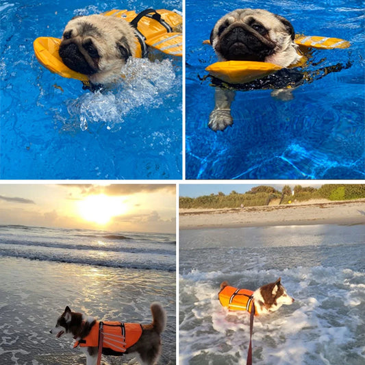 Dog Life Jacket- Reflective- Adjustable- Swimwear Safety Vest -Buoyancy Pet Life Jacket-Pet Accessories