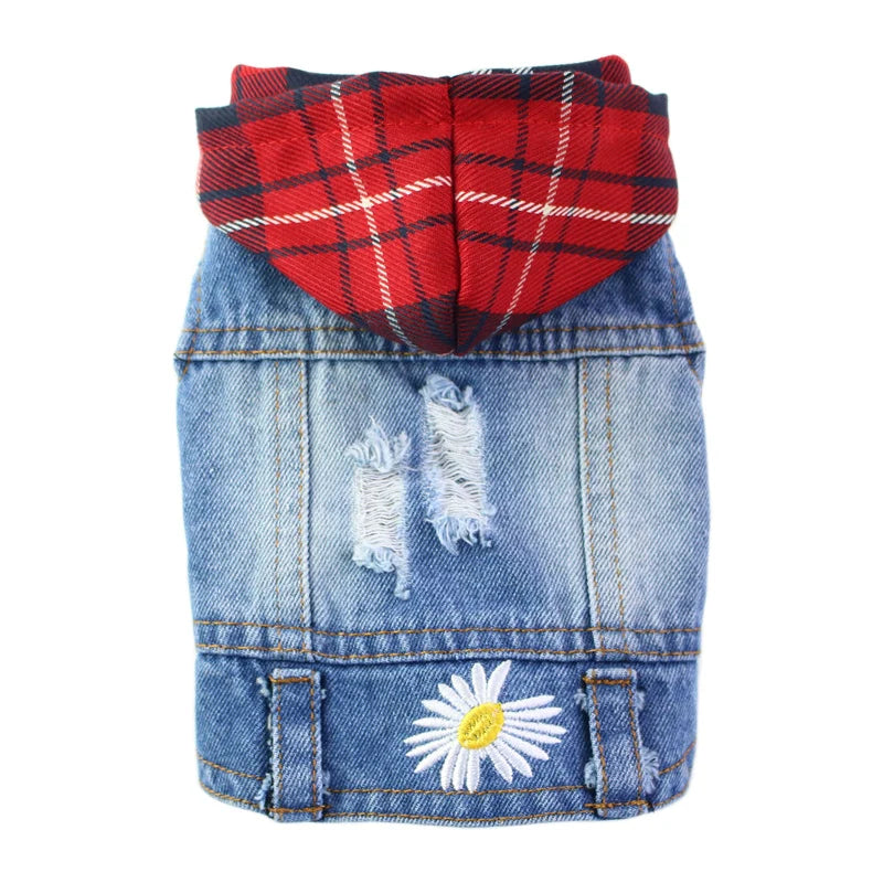 Retro Designer Dog Jeans Jackets Vest for Small Dogs- Handsome Denim Jacket- Durable- Sizes XS-XXL-Costumes/Apparel