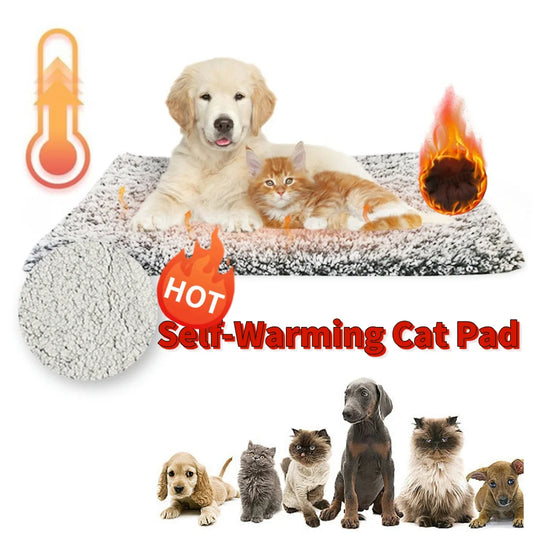 Self-Warming Pet Bed Pad- Self-Heating- Thermal  Mat- Washable- Pet Sleeping Mat- Comfortable for Indoor Cats & Small Dogs-Beds & Blankets
