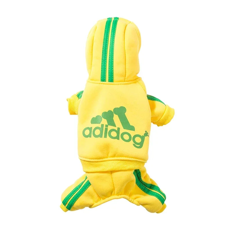 Adidog Dog 4 Leg Jumpsuit- Warm-Hoodies Sweatshirt- Sizes XS-2XL-Costumes/Apparel