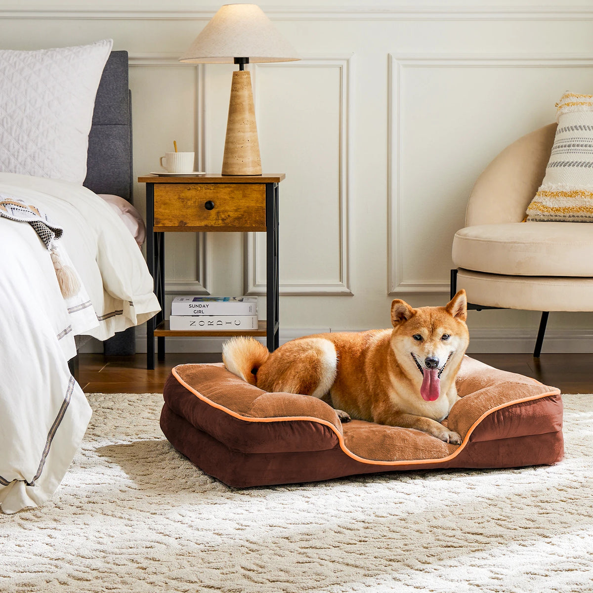 JHK Orthopedic Dog Bed- Memory Foam-with Washable/ Removable Cover- Non-Slip Base- Waterproof Liner-Size S-XL-Beds & Blankets