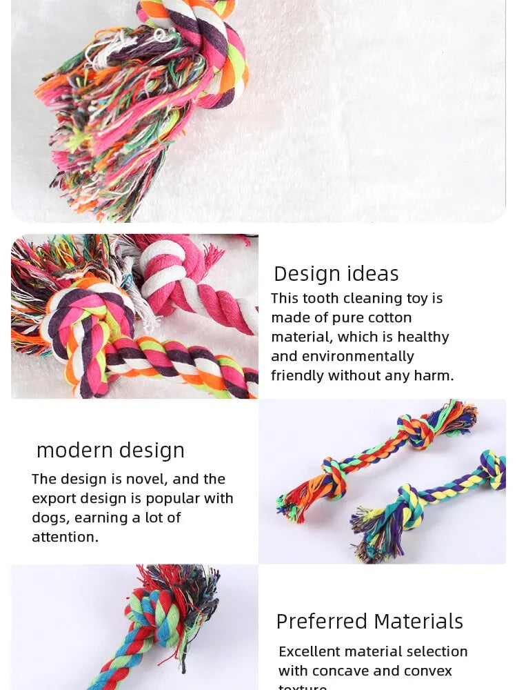 Molar Bite-Resistant Dog Toy- Cotton Rope Knot for Small Dog -Cleaning Teeth- Pet Chew-Dog Toys
