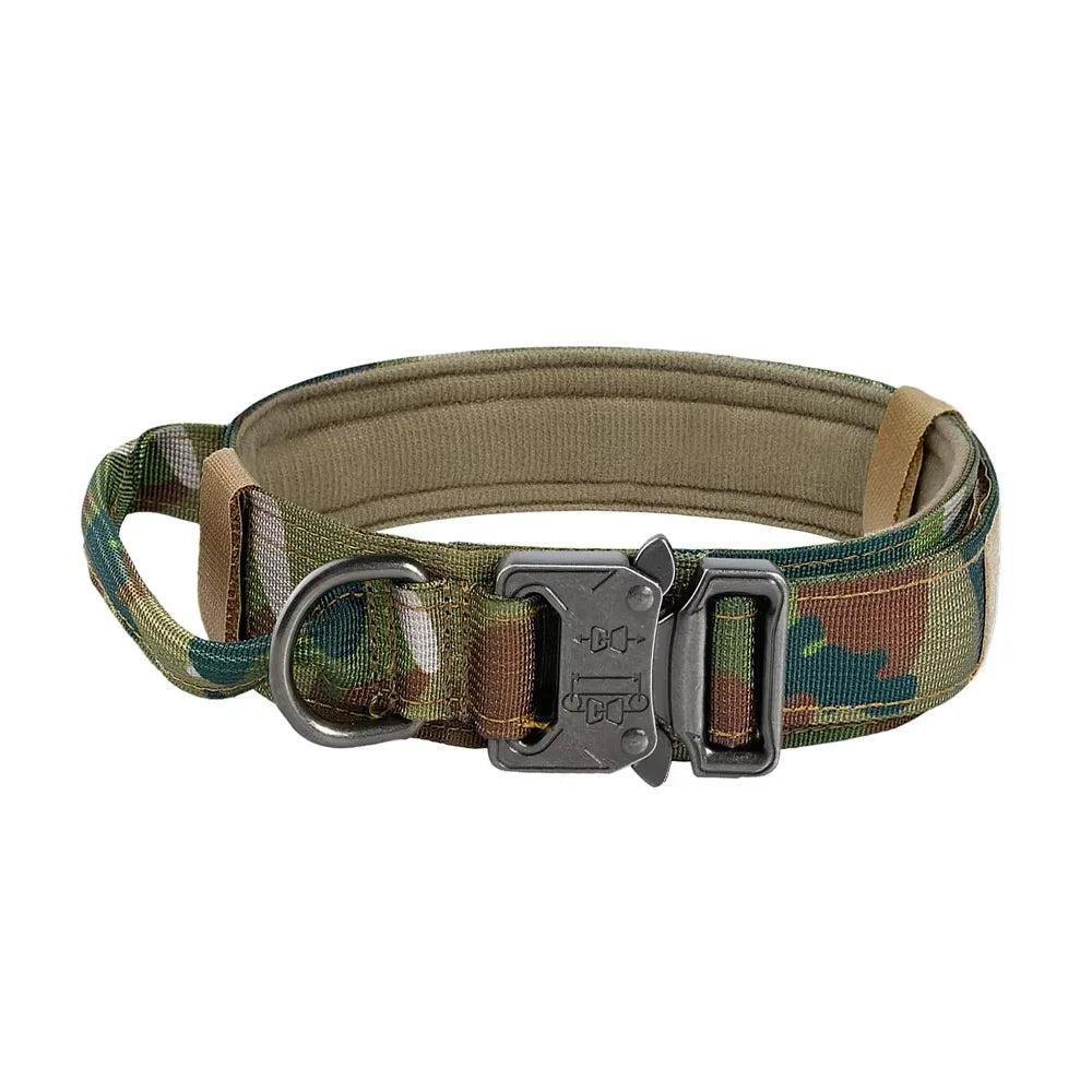 Dog Training Collar- Adjustable Tactical Dog Collar/ Leash Set- Control Handle-Lead Collar For M to XL Dogs-Collars/Leashes