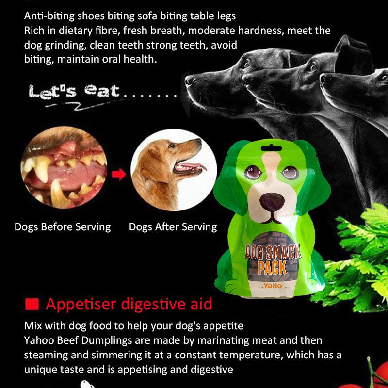 Dog Snacks- Premium Beef Pieces- Appetizing- Digestive Nutritious Delicious Chewy Training Rewards for Adult Dog/ Puppies-Pet Bowls/Feeding