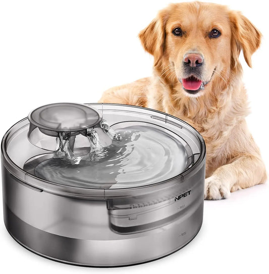 NPET DF10 Dog Water Fountain, 170oz/1.3Gallon/5L Large Automatic Pet Water Dispenser Dog Water Bowl for Cats, Dogs, Multiple Pets