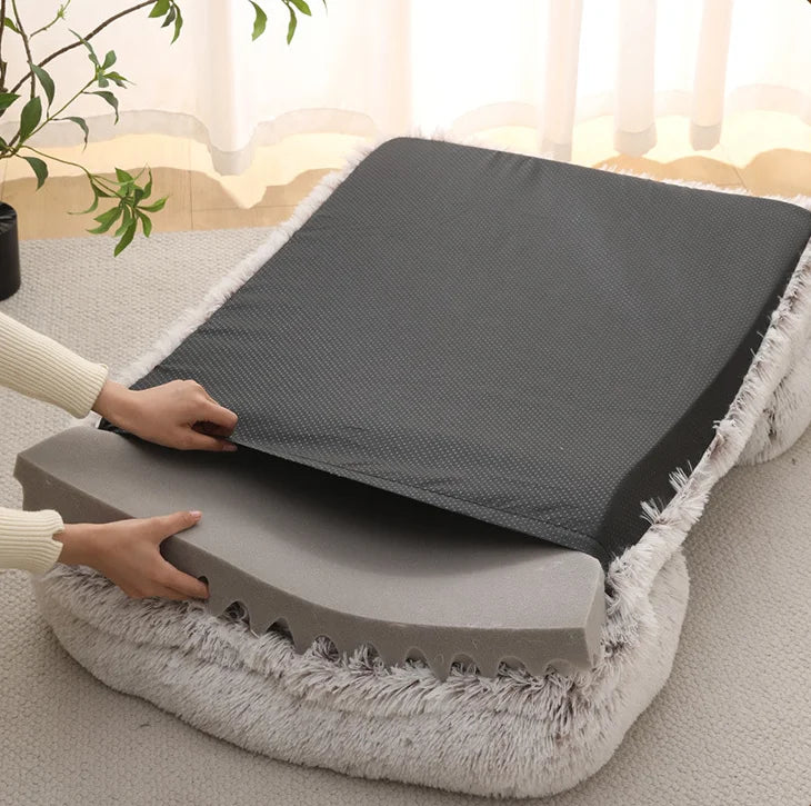 Thickened orthopedic dog bed for S M L XL dogs - egg sponge- easy to remove and wash plush cover- durable-Bed & Blankets
