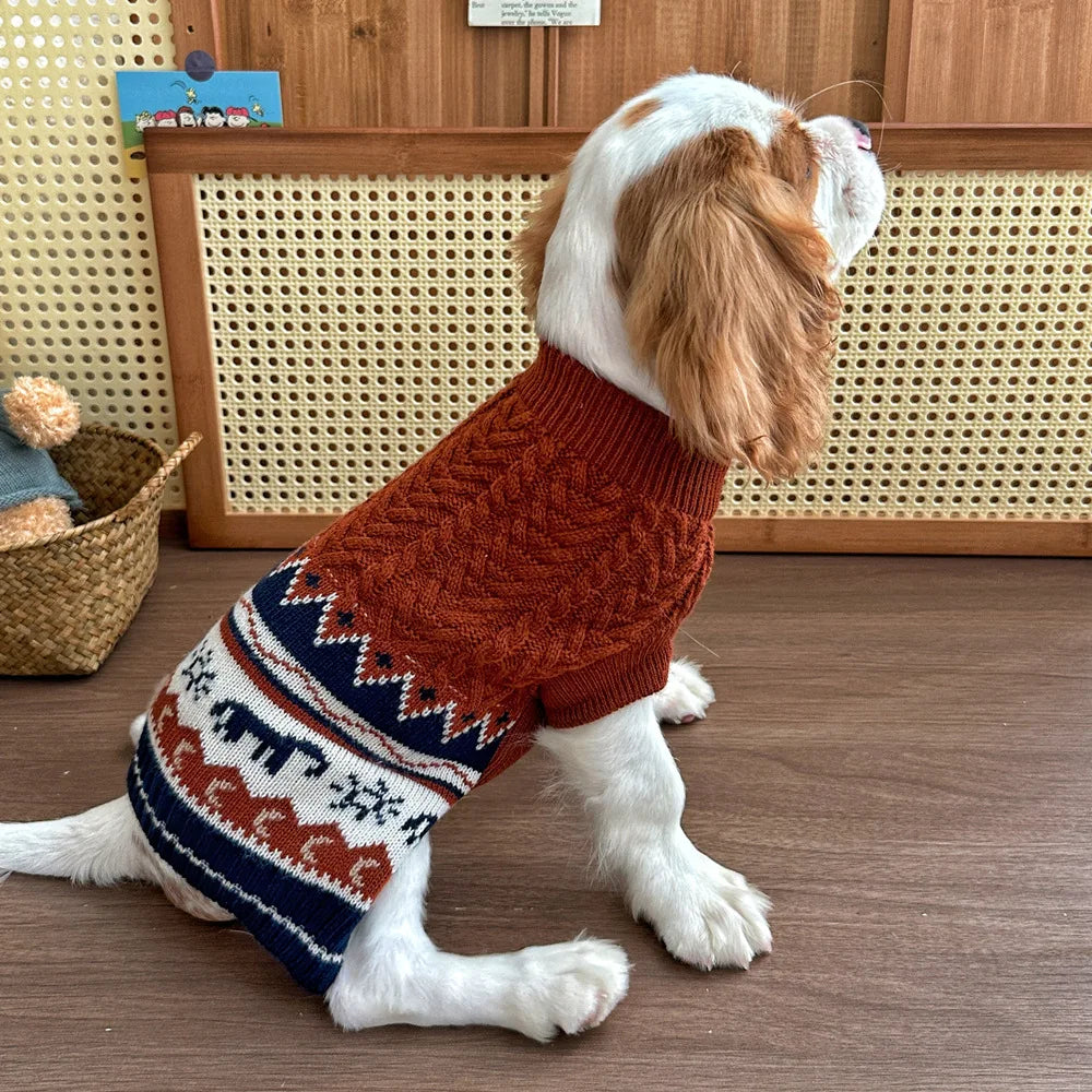 Warm Autumn and Winter Pet Clothes -Small Dog Sweaters -Korean Pink Green Knitted Sweater -Simple Fabric -Soft -Comfortable