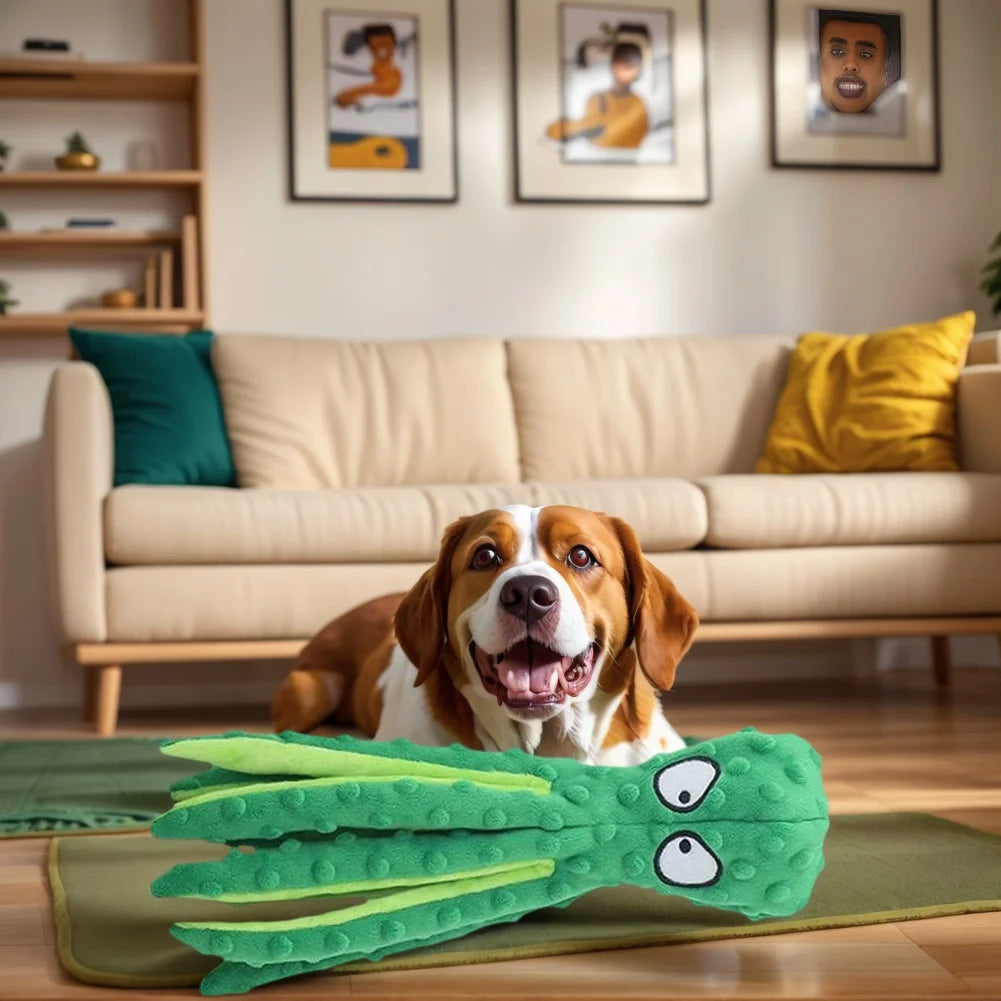 2 Pcs Octopus Dog Toy- No Stuffing Squeaky Plush Toy- Bite Resistant- Interactive Chew Toy for Small Medium Dogs-Dog Toys
