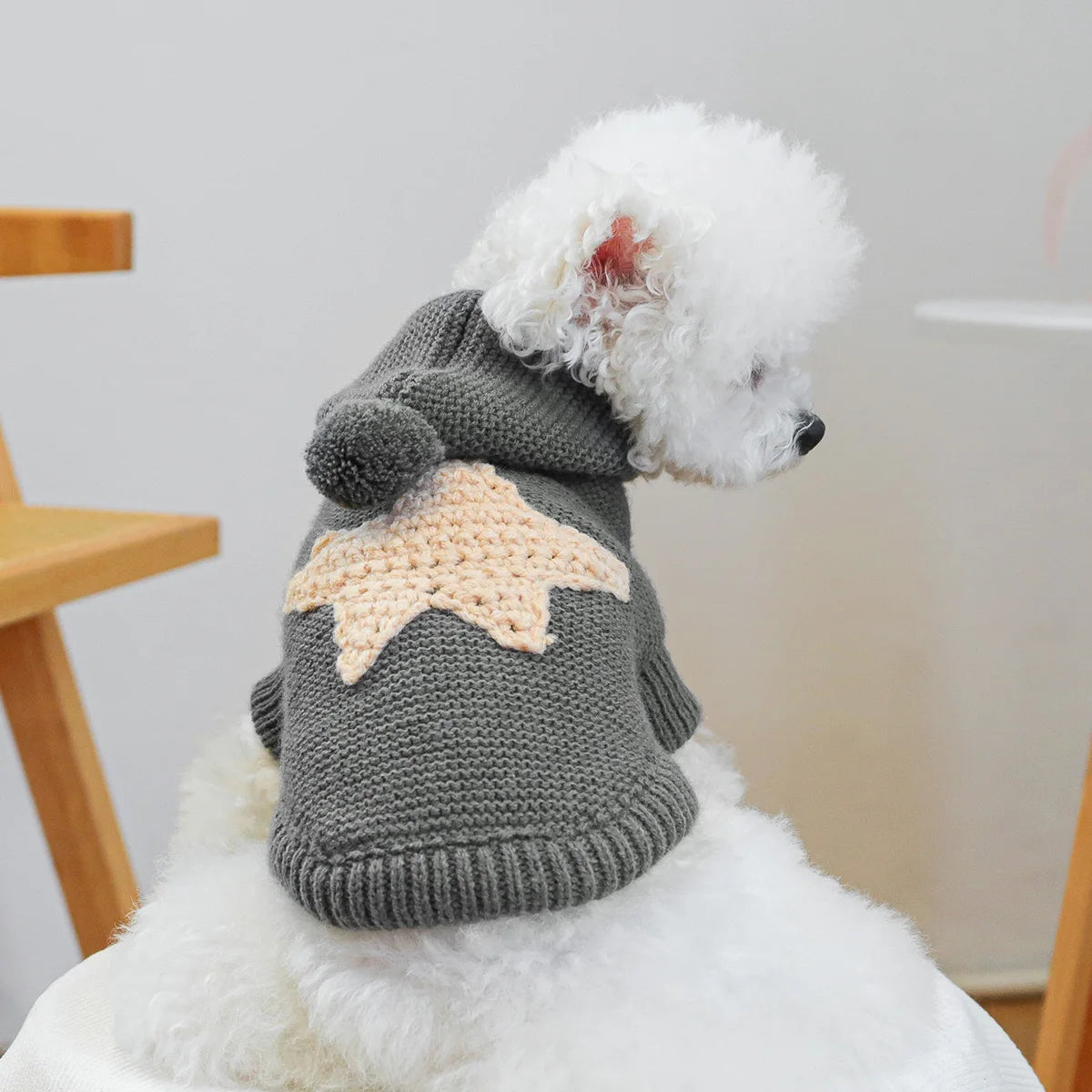 Dog 1PC Nordic Starfish Sweater - Dark Gray Pet Clothes - Hooded Sweater Autumn Pullover