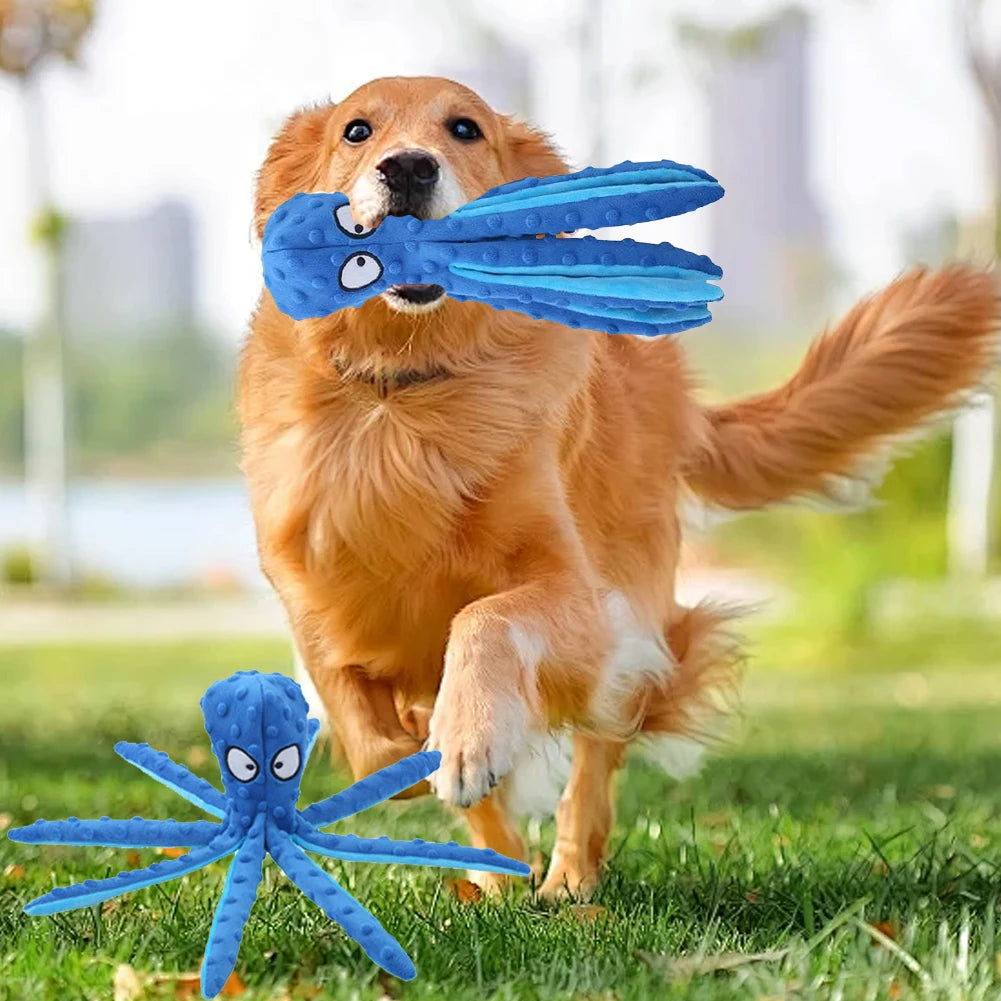 2 Pcs Octopus Dog Toy- No Stuffing Squeaky Plush Toy- Bite Resistant- Interactive Chew Toy for Small Medium Dogs-Dog Toys