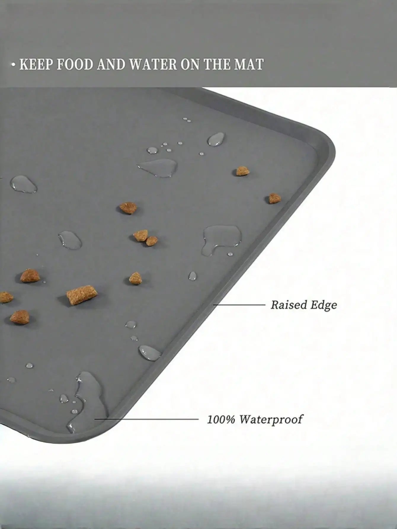 Waterproof Silicone Pet Feeding Mat - Non-Slip- Easy Clean- Durable -Pet Bowls/Feeding