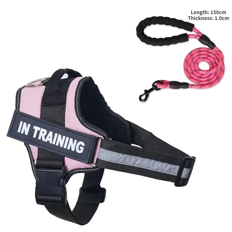 Dog Collar Harness ID Custom Patch-Reflective- Breathable No Pull Vest- Sizes XS to 2XL-Collars/Leashes