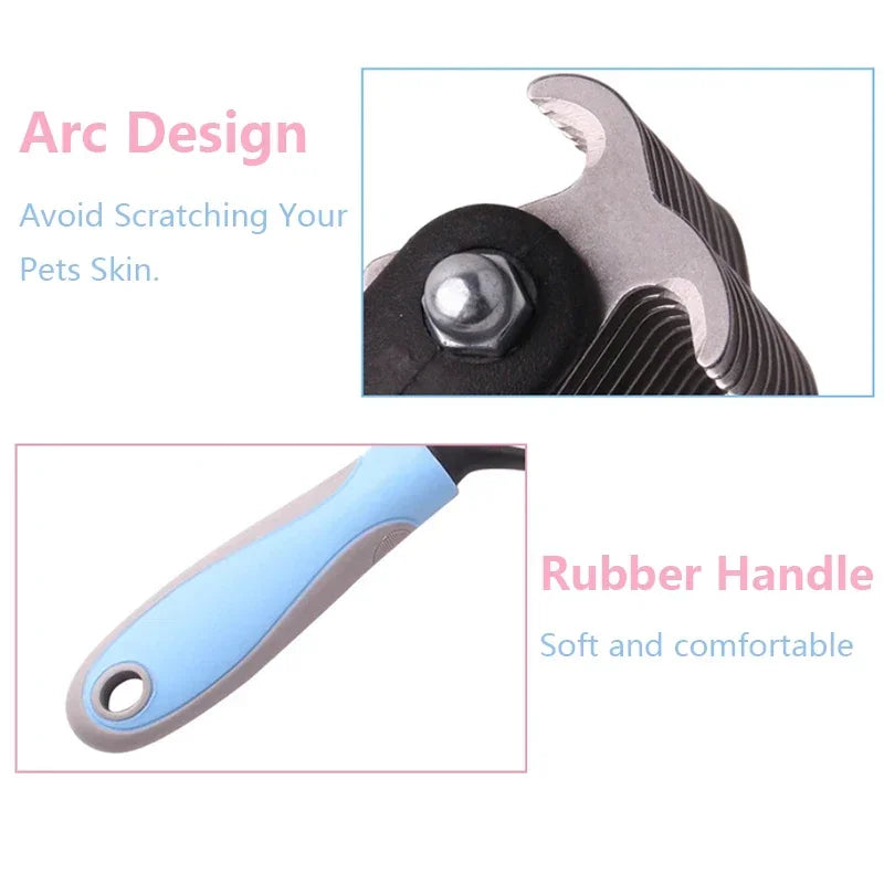 Pets Fur Knot Cutter Dog Grooming -Shedding Tools- Pet Hair Removal Comb Brush Double sided