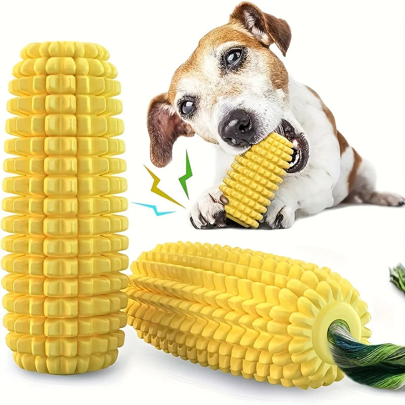 Indestructible Dog Chew Toy- Heavy-Duty Rubber Bone- Corn- Grain Texture for Medium Large Dogs- Powerful Chewers -Dental Care-Dog Toys