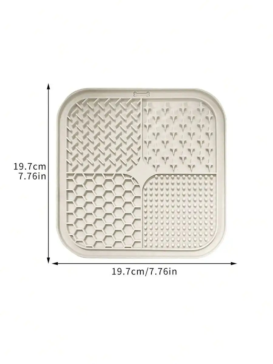 1pc Silicone Pet Slow Food Bowl Mat-For Dogs or Cats- Anti-Choking- Licking Pad With Suction Cup Design-Pet Bowls/Feeding