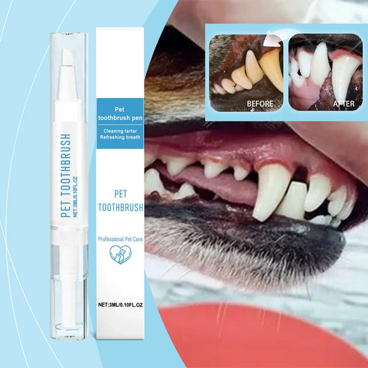 Pet Toothbrush Pen -Teeth Cleaning Tool- Fresh Breath Toothpaste- All-in-One Teeth Cleaning for Dogs-Pet Grooming