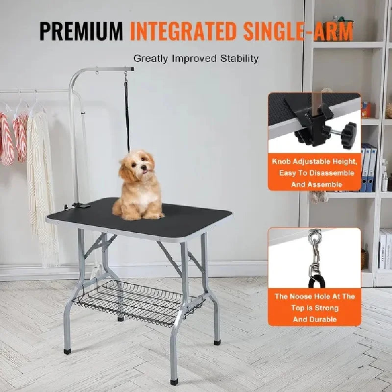 VEVOR Pet Grooming Table- Arm with Clamp- 36''x24'' Dog Grooming Station- Foldable-for Medium and Small Dogs-Pet Grooming