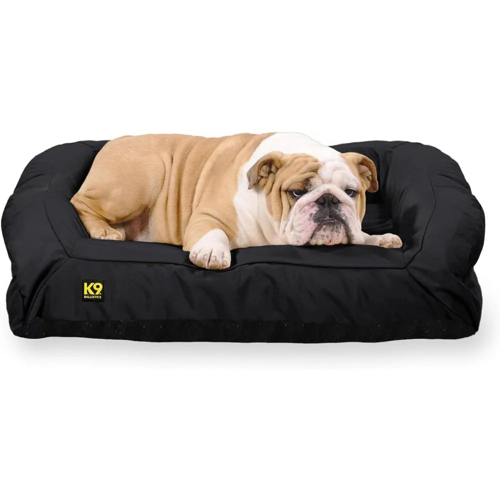 Tough Bolster Nesting Pillow Sofa Dog Bed with Removable Washable Cover - Durable, Water Resistant with Nonskid Bottom - Medium