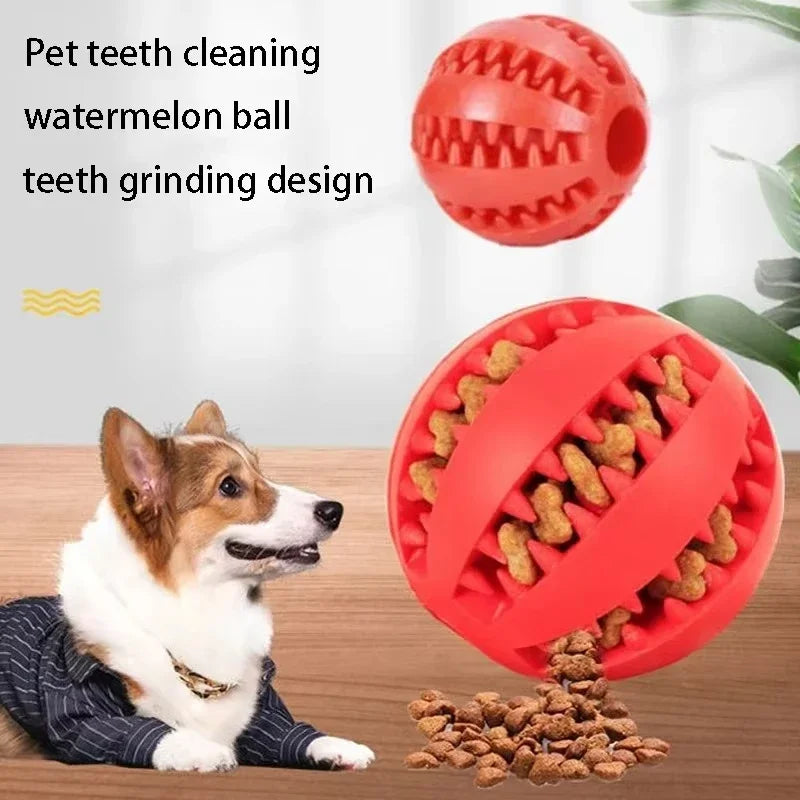 Natural Rubber Pet Dog Toy- Dog Chew Toy- Cleaning Teeth-Freshens Breath-Treat Ball- Extra-tough Interactive Elasticity Ball 5cm